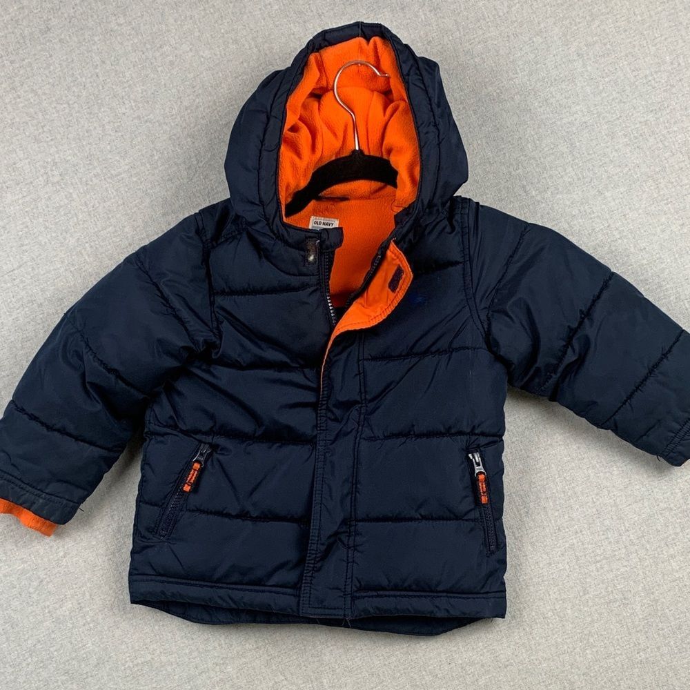 OLD NAVY | 3T TODDLER PUFFER SNOW WINTER COAT | LONG SLEEVE W HOOD